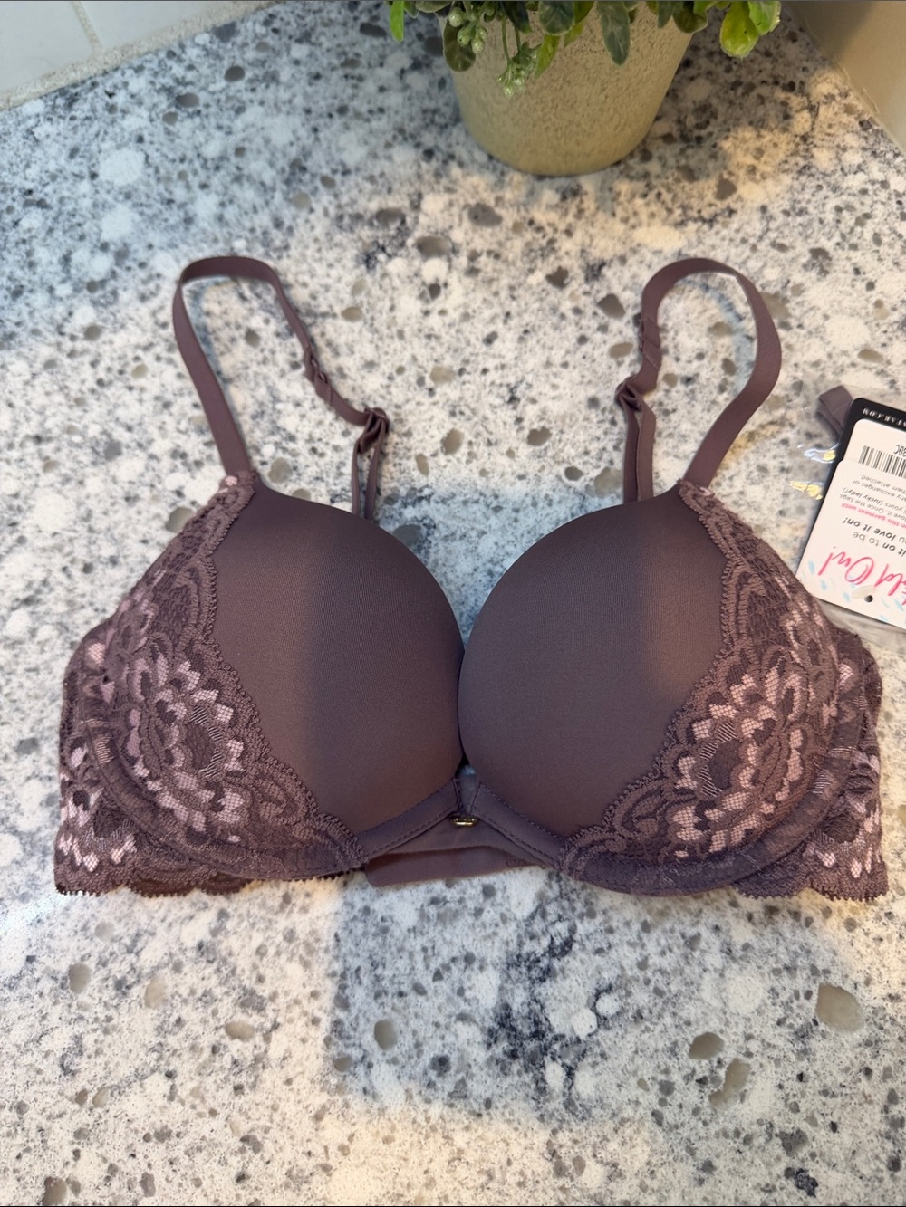 Essential Bodywear underwire padded purple bra New size 30C